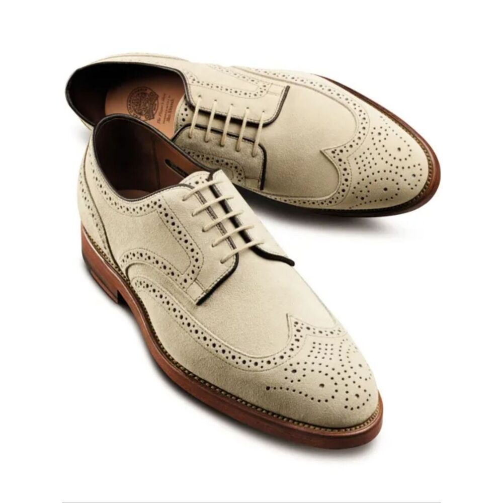Allen Edmunds | Players Shoes - Cream Suede Wingtip Oxfords